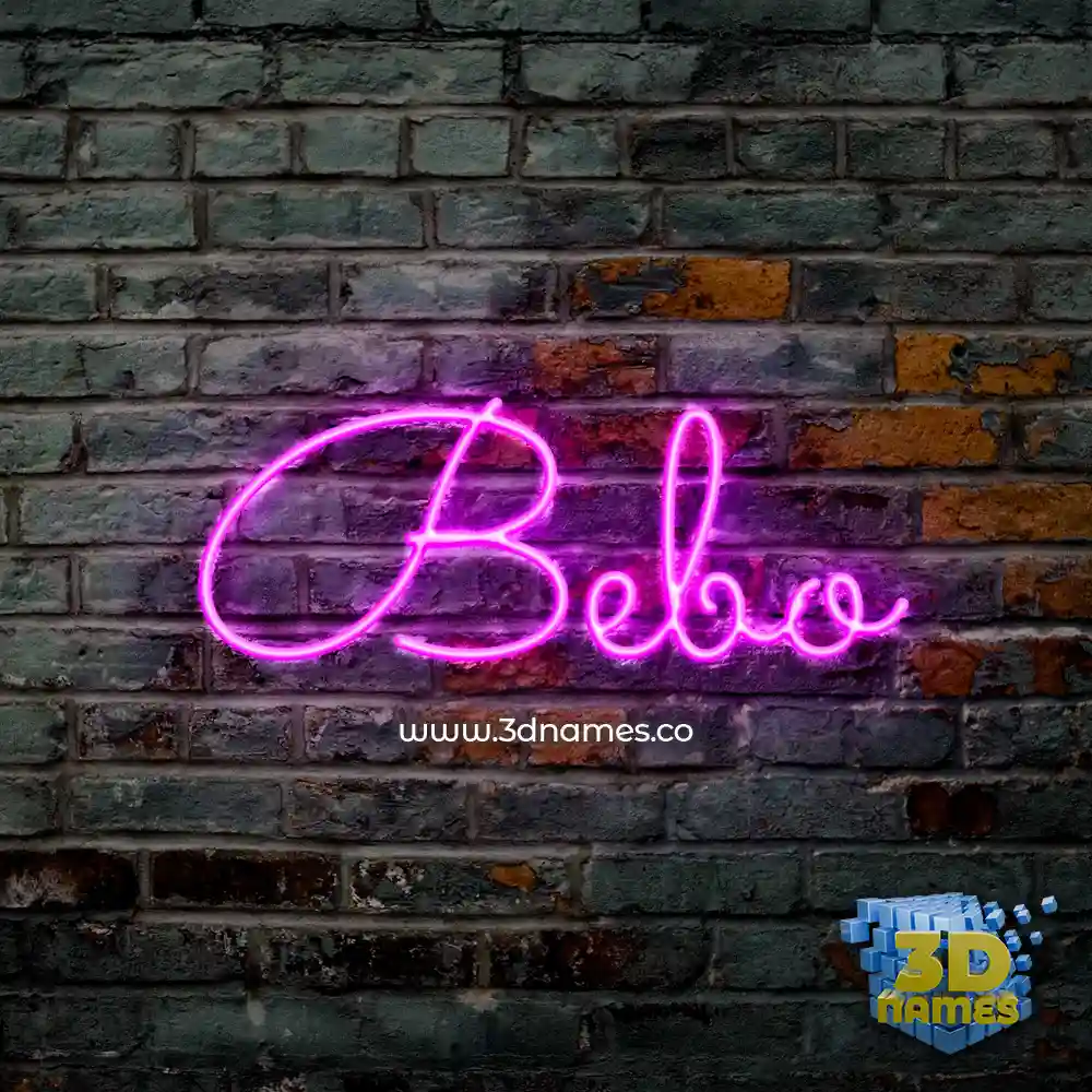 bebo in Pink Neon style - 3D name wallpaper