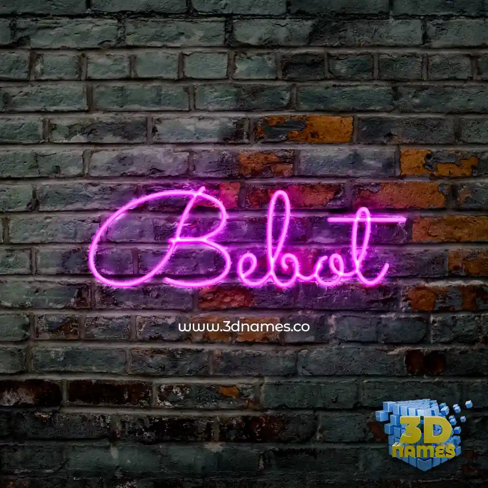 bebot in Pink Neon style - 3D name wallpaper