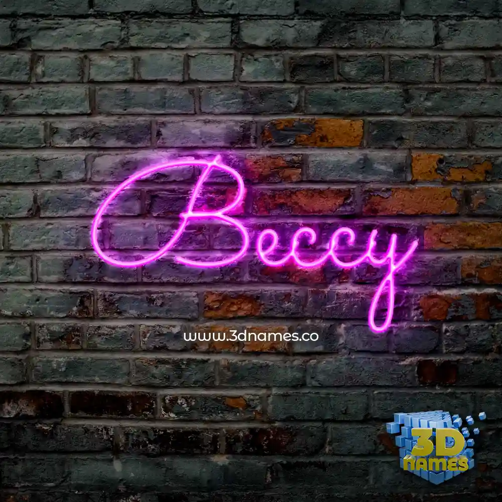 beccy in Pink Neon style - 3D name wallpaper
