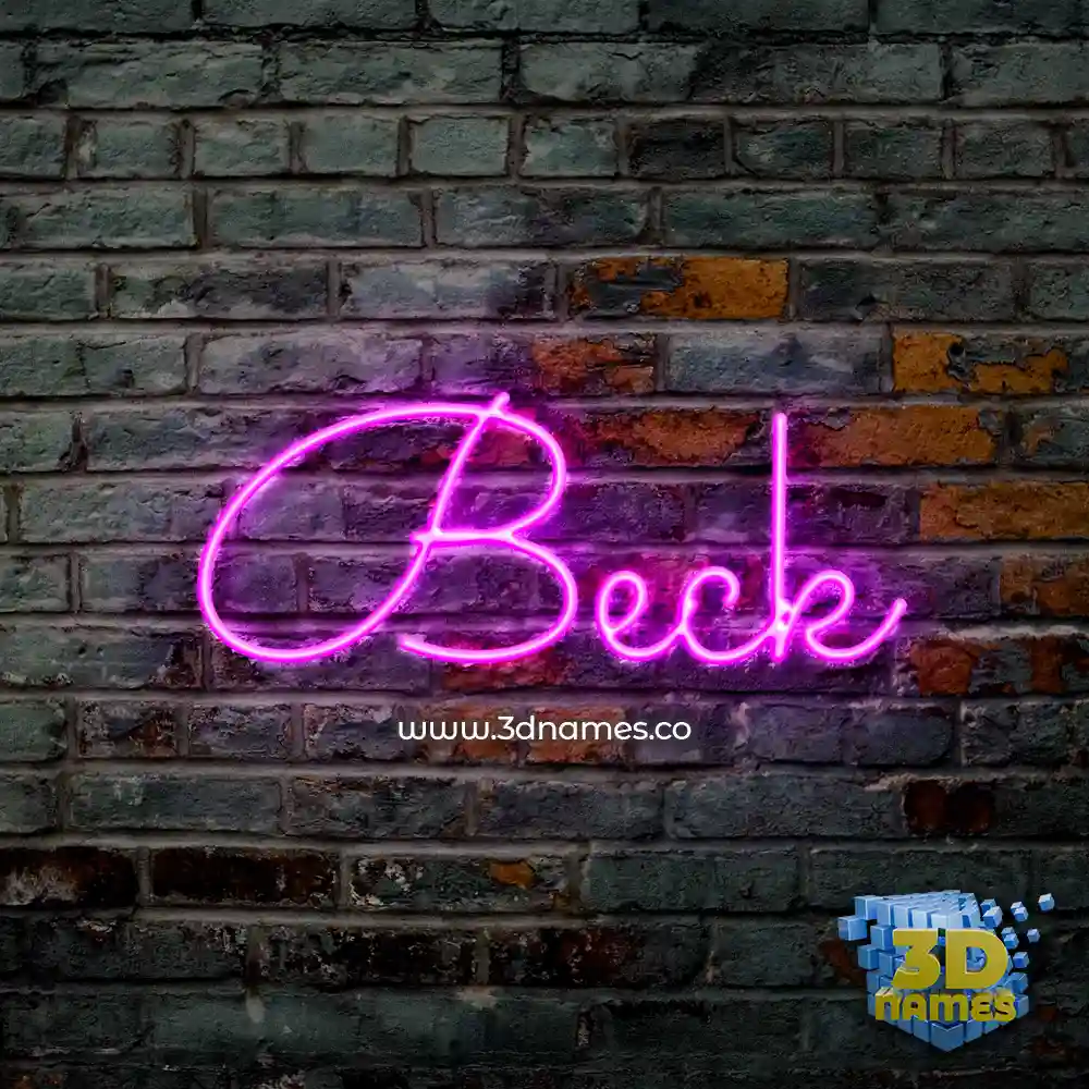beck in Pink Neon style - 3D name wallpaper