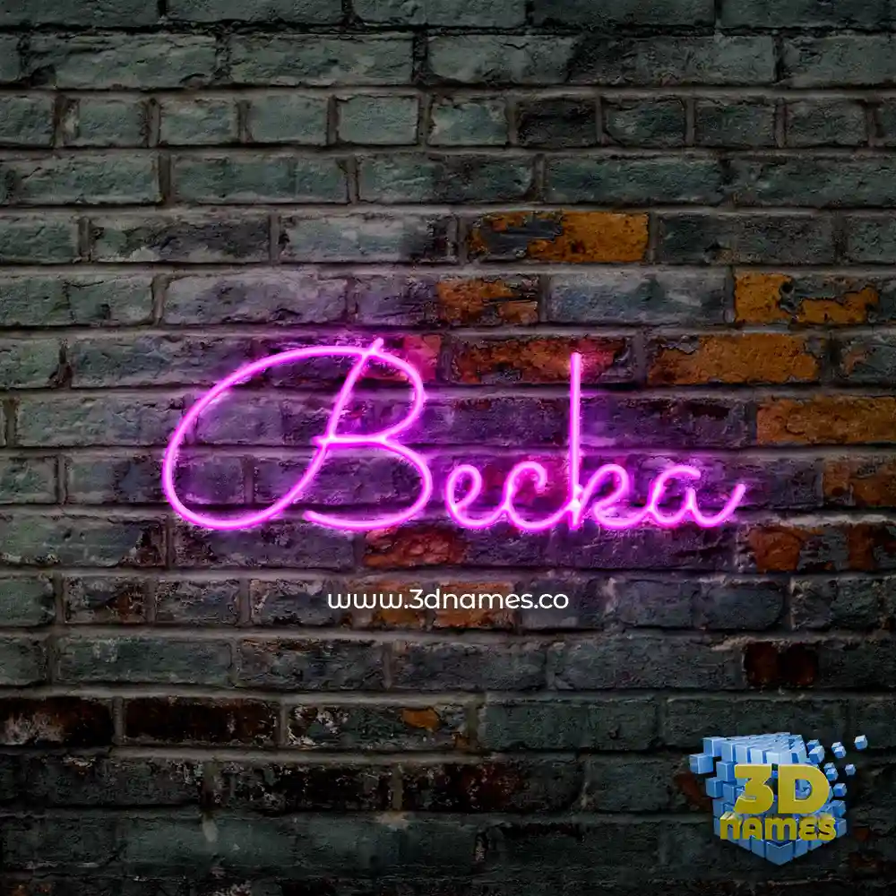 becka in Pink Neon style - 3D name wallpaper