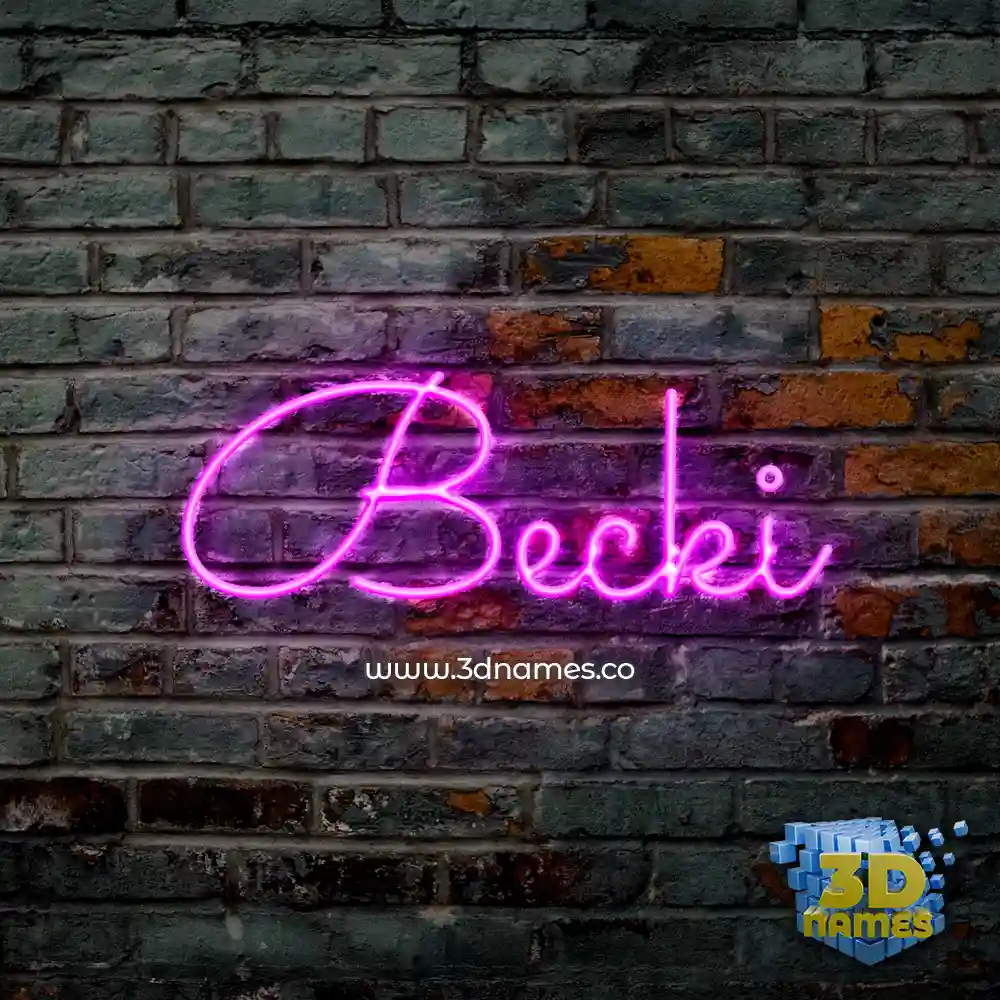 becki in Pink Neon style - 3D name wallpaper
