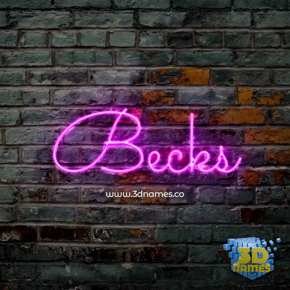 becks in Pink Neon style - 3D name wallpaper