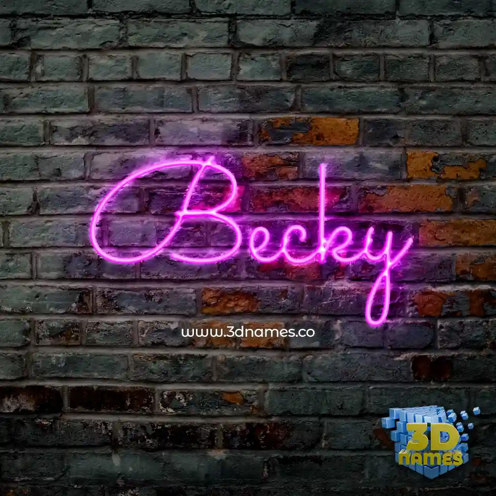 becky in Pink Neon style - 3D name wallpaper