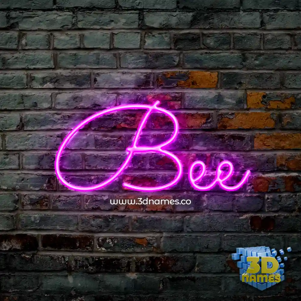 bee in Pink Neon style - 3D name wallpaper