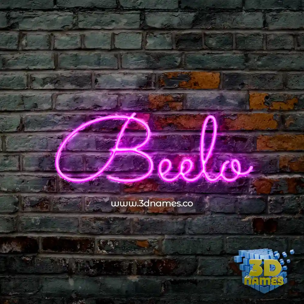 beelo in Pink Neon style - 3D name wallpaper