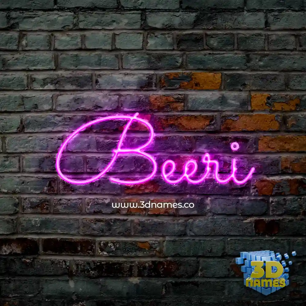 beeri in Pink Neon style - 3D name wallpaper