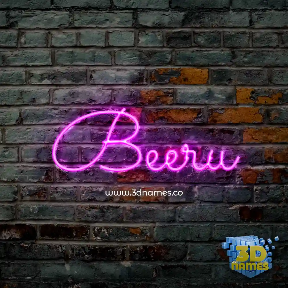 beeru in Pink Neon style - 3D name wallpaper