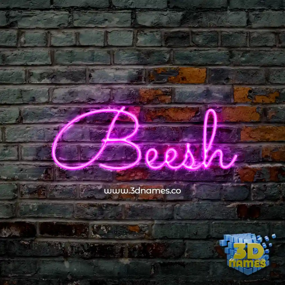 beesh in Pink Neon style - 3D name wallpaper