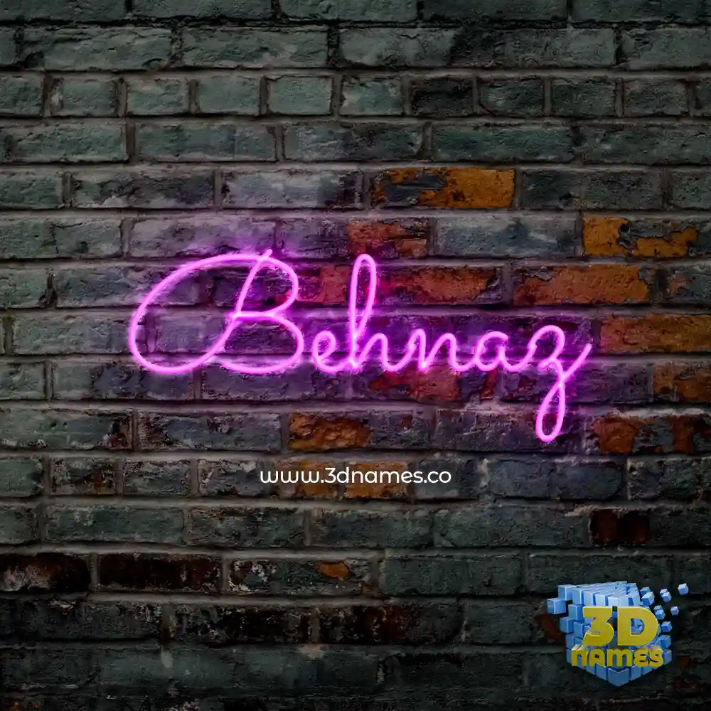 behnaz in Pink Neon style - 3D name wallpaper