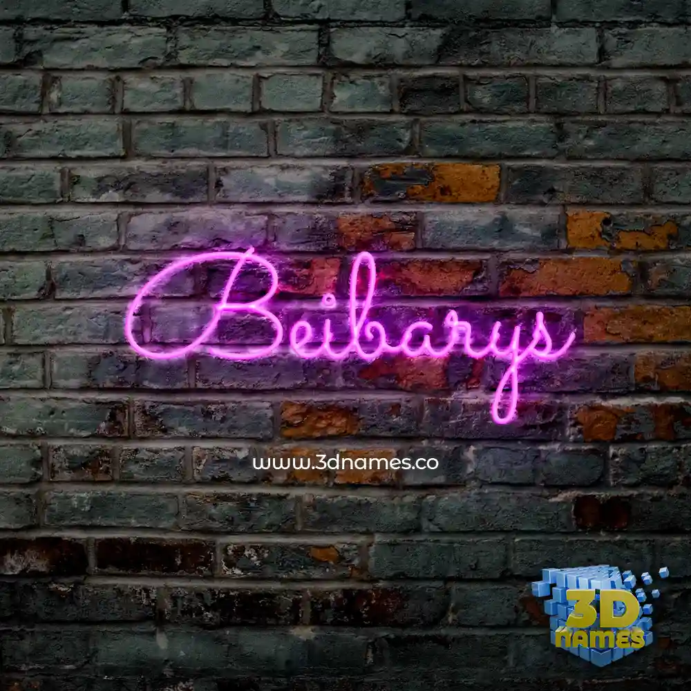 beibarys in Pink Neon style - 3D name wallpaper