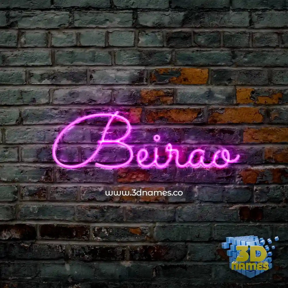 beirao in Pink Neon style - 3D name wallpaper