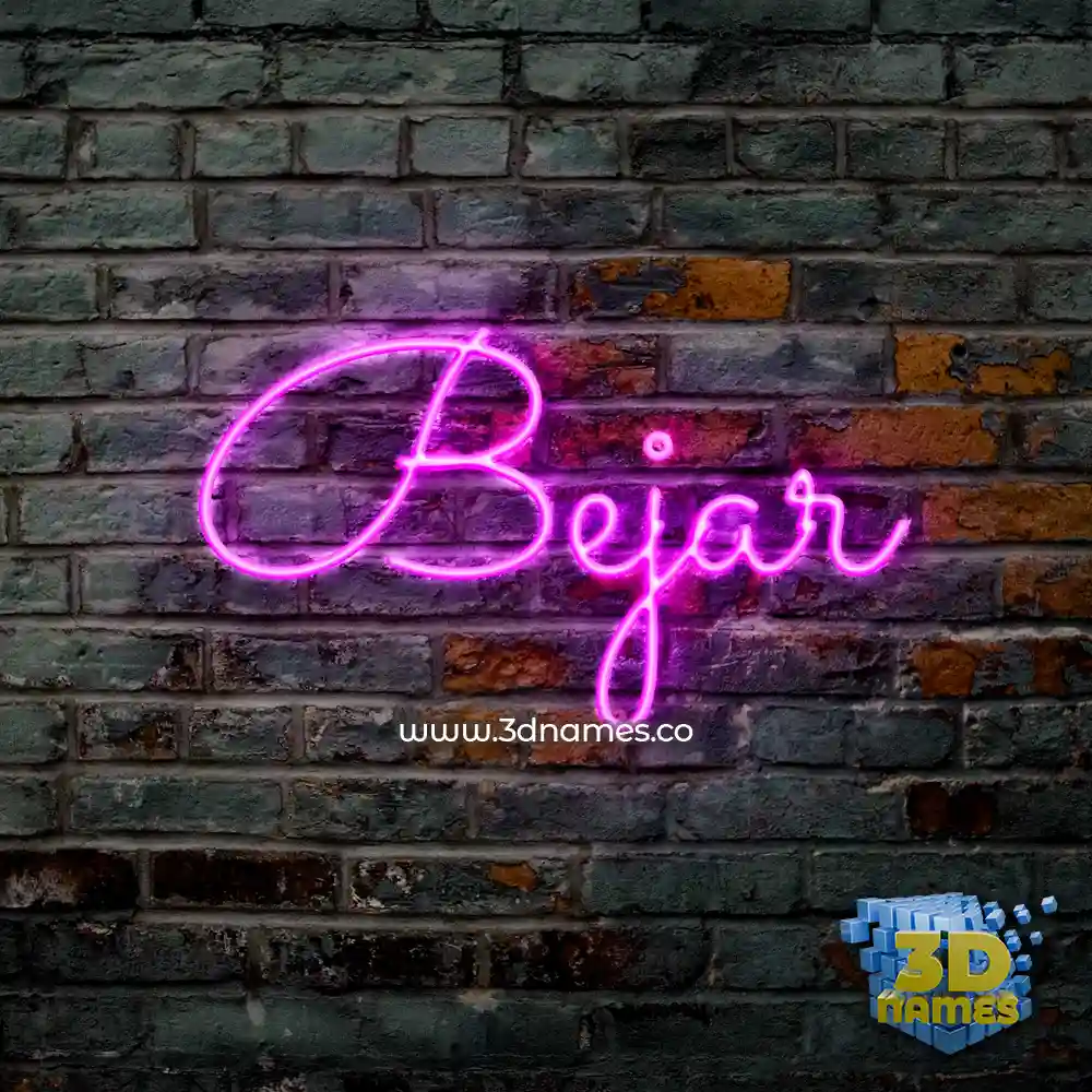 bejar in Pink Neon style - 3D name wallpaper