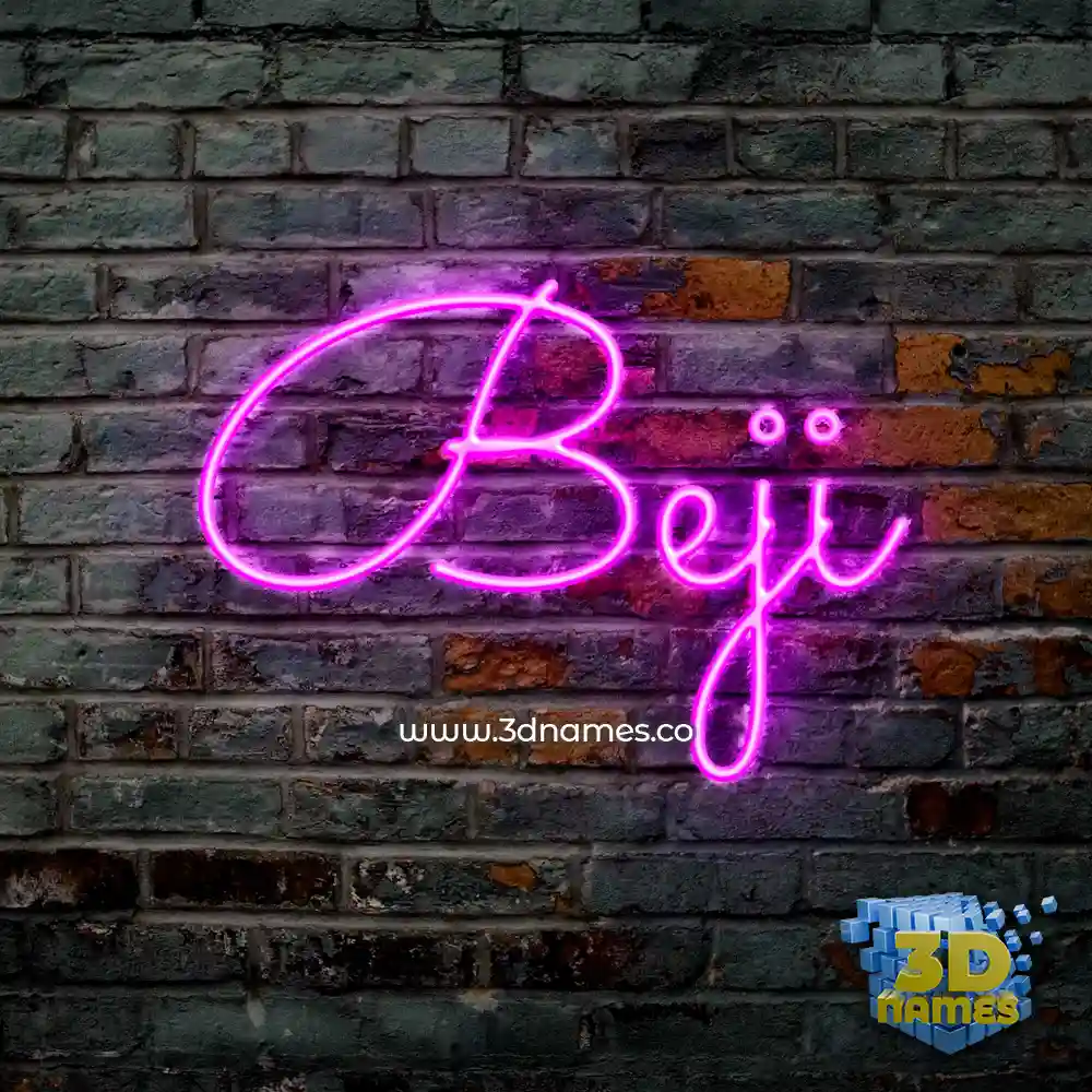 beji in Pink Neon style - 3D name wallpaper