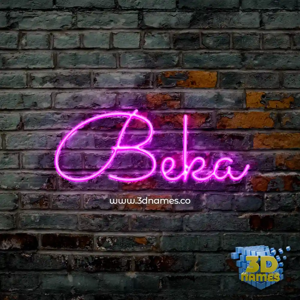 beka in Pink Neon style - 3D name wallpaper