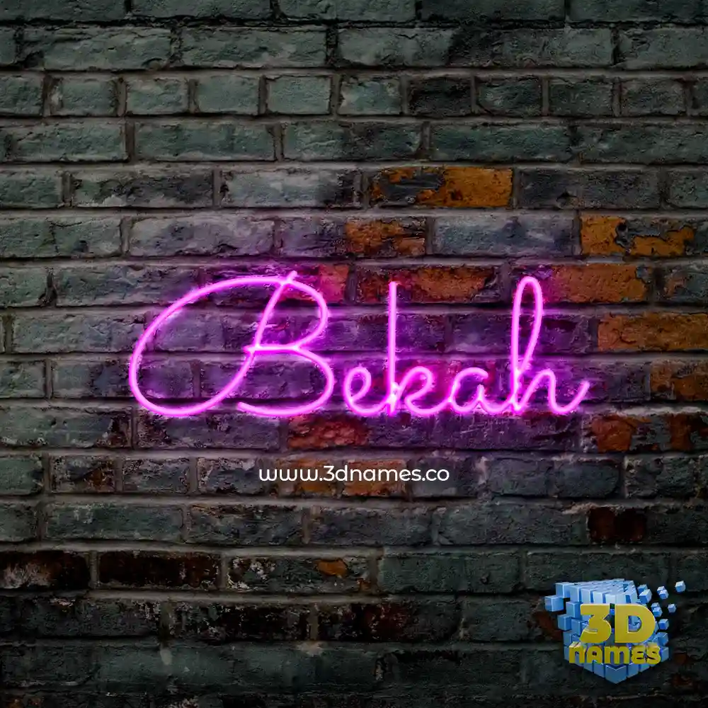 bekah in Pink Neon style - 3D name wallpaper
