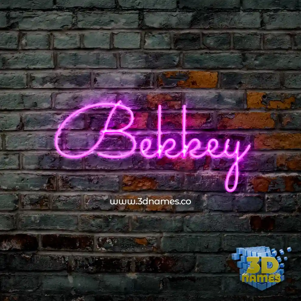 bekkey in Pink Neon style - 3D name wallpaper