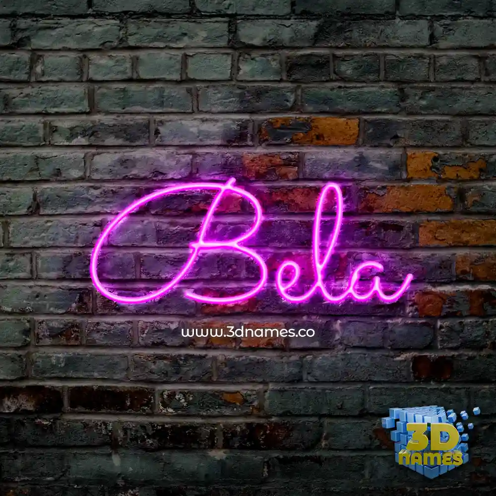 bela in Pink Neon style - 3D name wallpaper