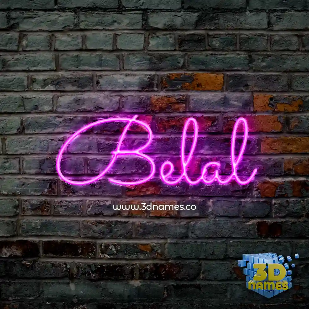 belal in Pink Neon style - 3D name wallpaper