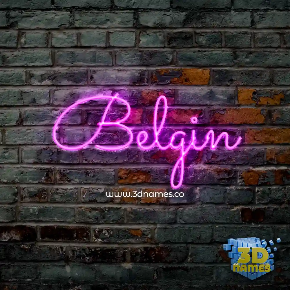 belgin in Pink Neon style - 3D name wallpaper