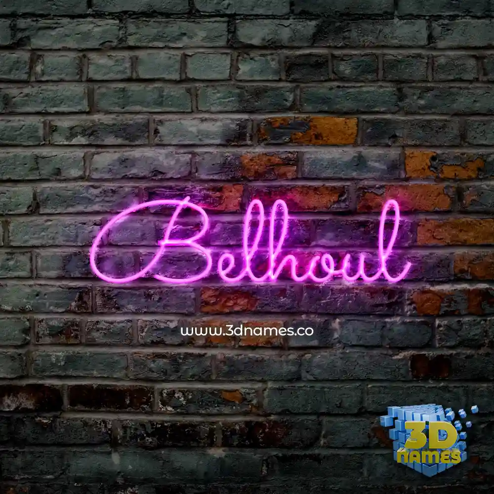 belhoul in Pink Neon style - 3D name wallpaper