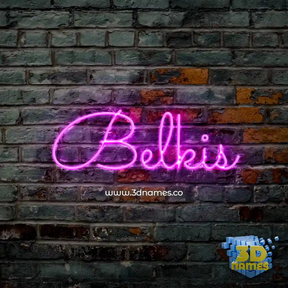belkis in Pink Neon style - 3D name wallpaper