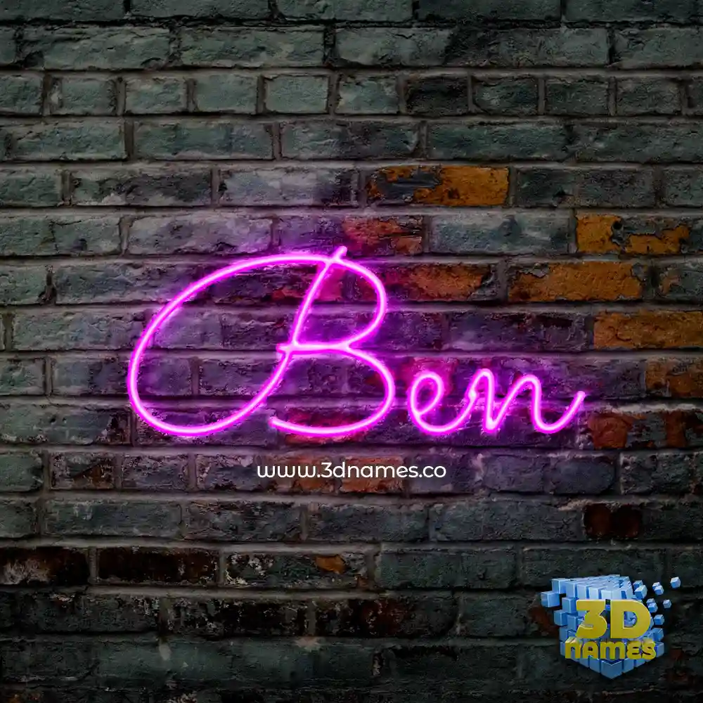 ben in Pink Neon style - 3D name wallpaper