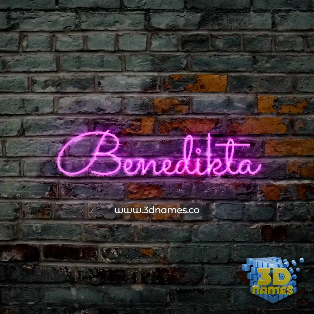 benedikta in Pink Neon style - 3D name wallpaper