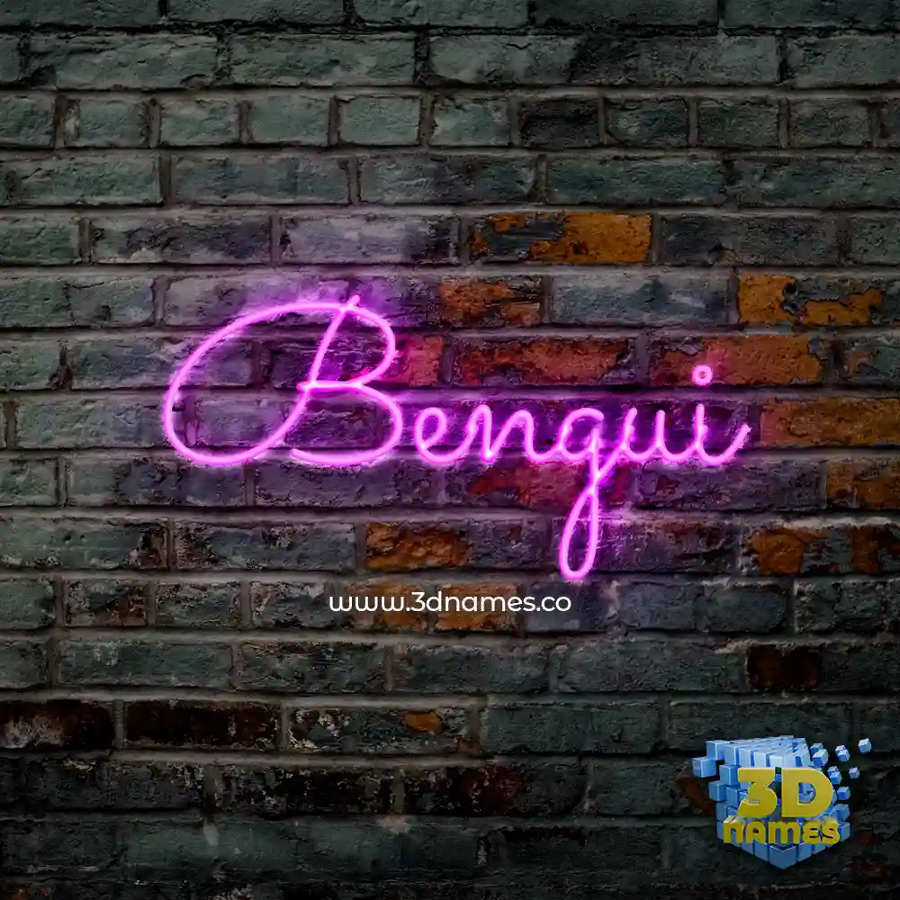 bengui in Pink Neon style - 3D name wallpaper