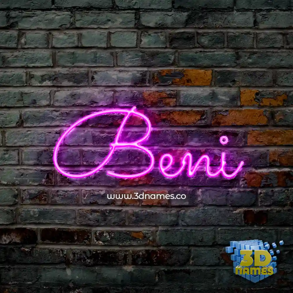 beni in Pink Neon style - 3D name wallpaper