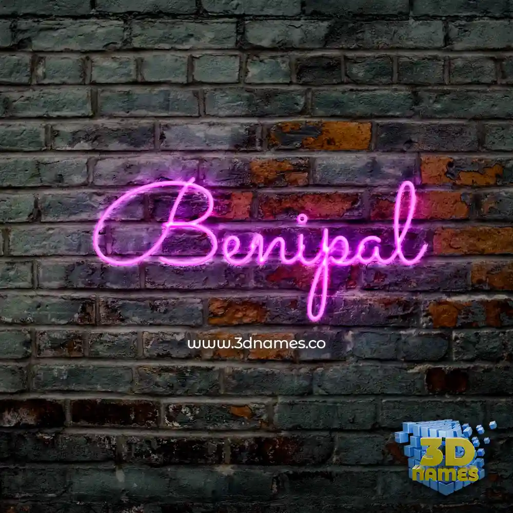 benipal in Pink Neon style - 3D name wallpaper