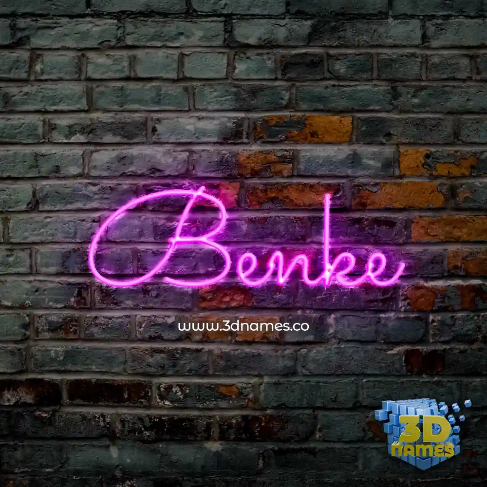 benke in Pink Neon style - 3D name wallpaper