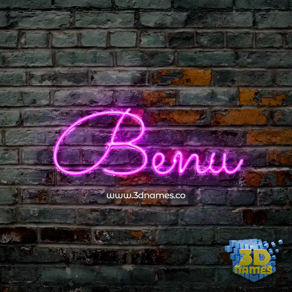 benu in Pink Neon style - 3D name wallpaper