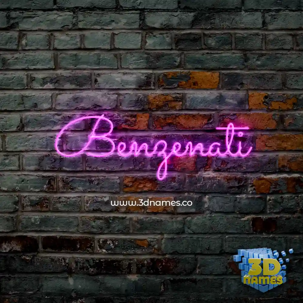 benzenati in Pink Neon style - 3D name wallpaper