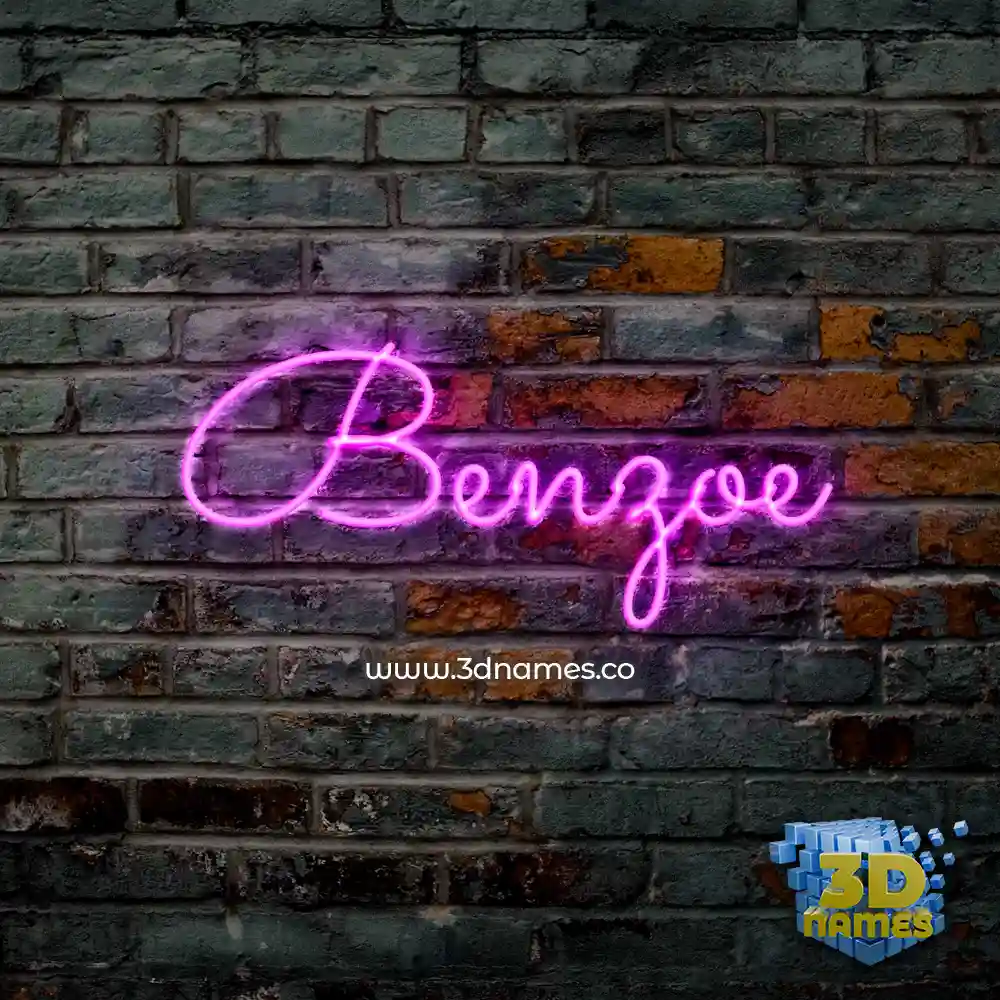 benzoe in Pink Neon style - 3D name wallpaper