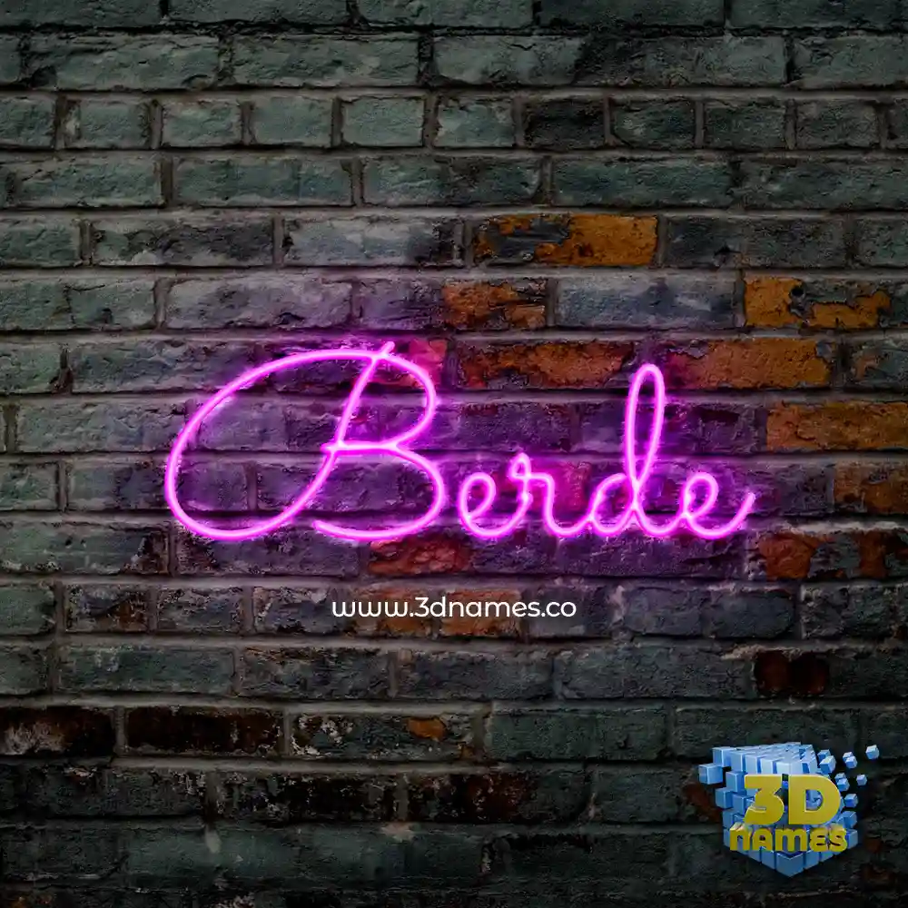 berde in Pink Neon style - 3D name wallpaper