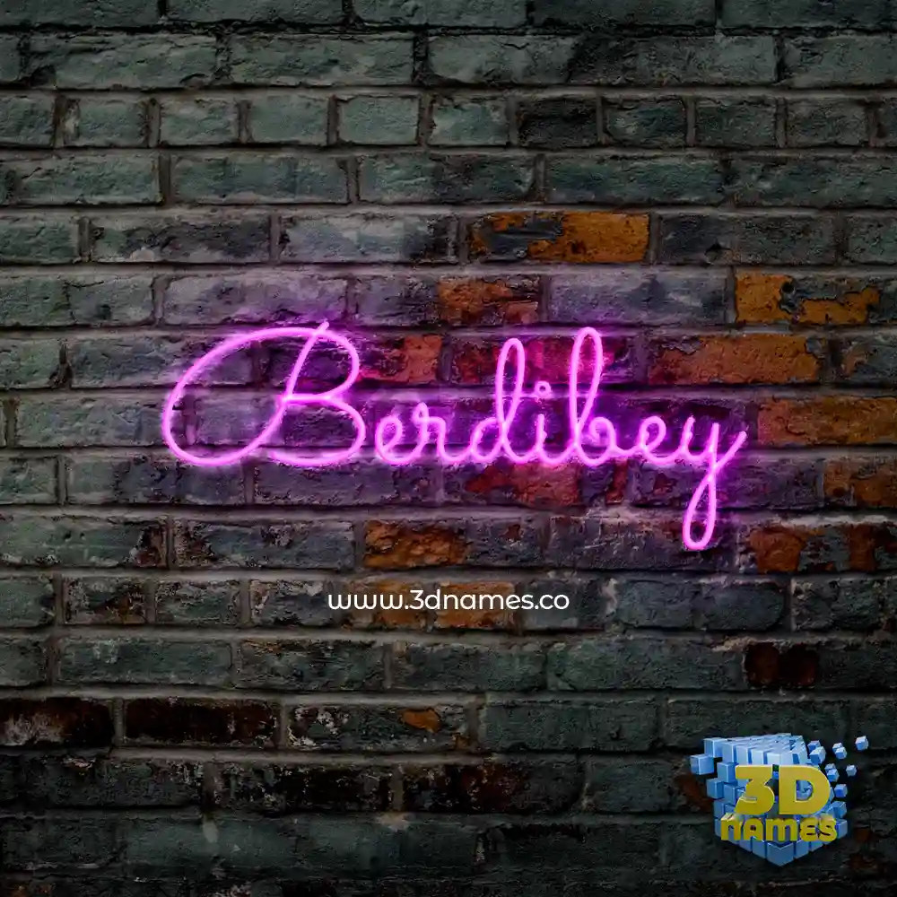 berdibey in Pink Neon style - 3D name wallpaper