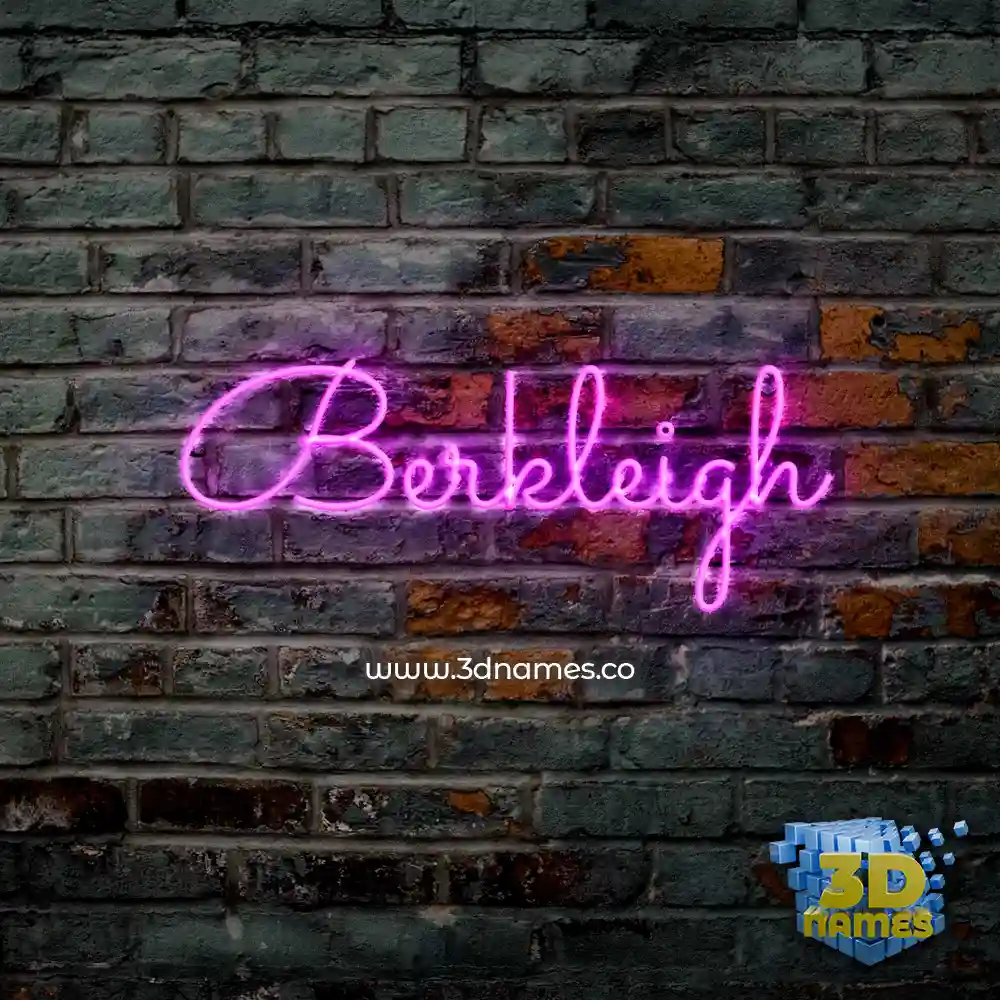 berkleigh in Pink Neon style - 3D name wallpaper