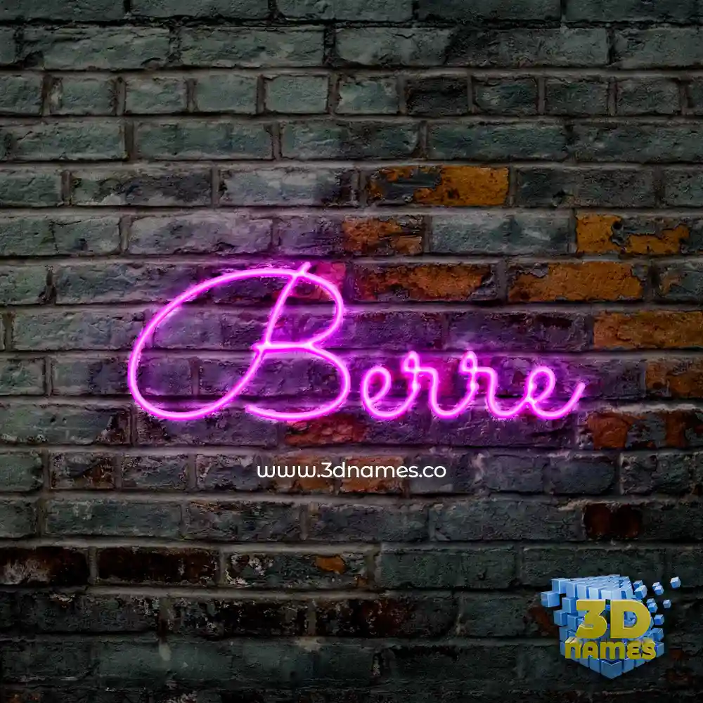 berre in Pink Neon style - 3D name wallpaper