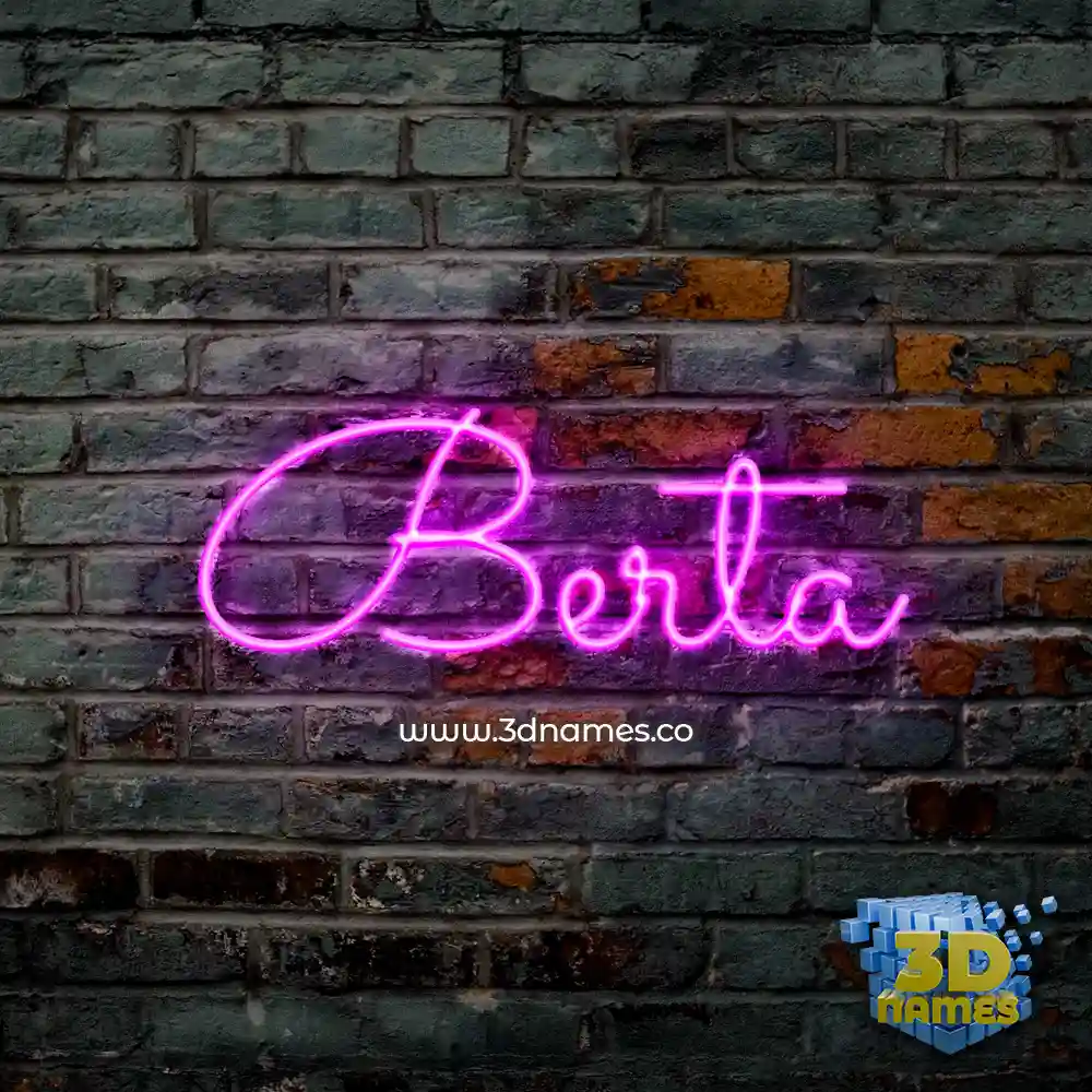 berta in Pink Neon style - 3D name wallpaper