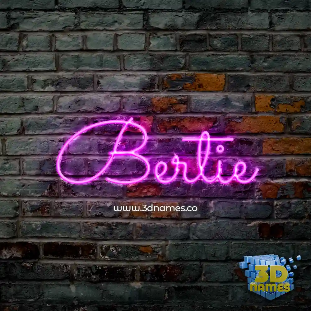 bertie in Pink Neon style - 3D name wallpaper