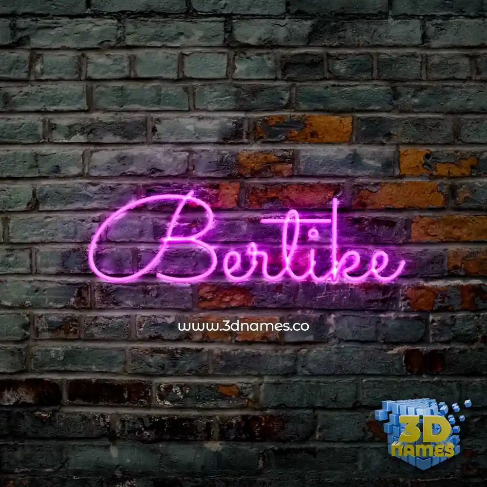 bertike in Pink Neon style - 3D name wallpaper