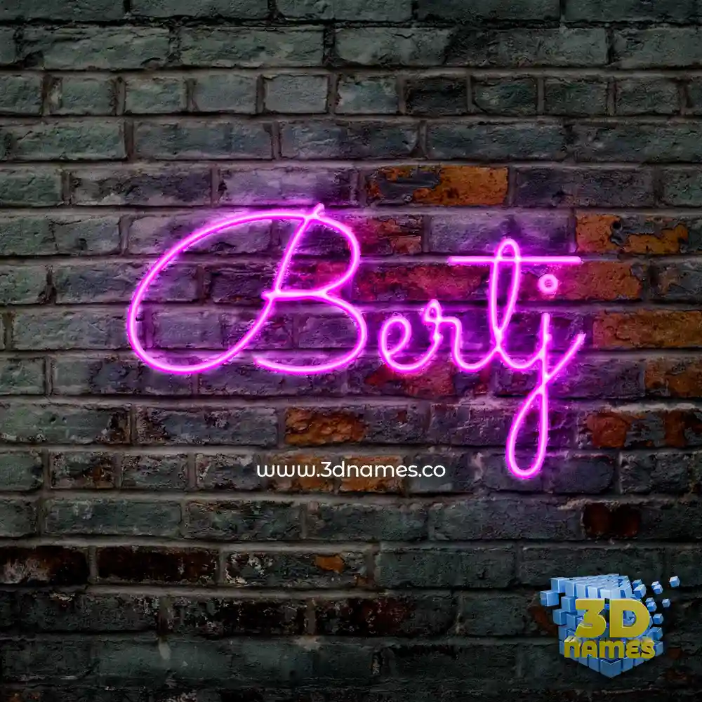 bertj in Pink Neon style - 3D name wallpaper