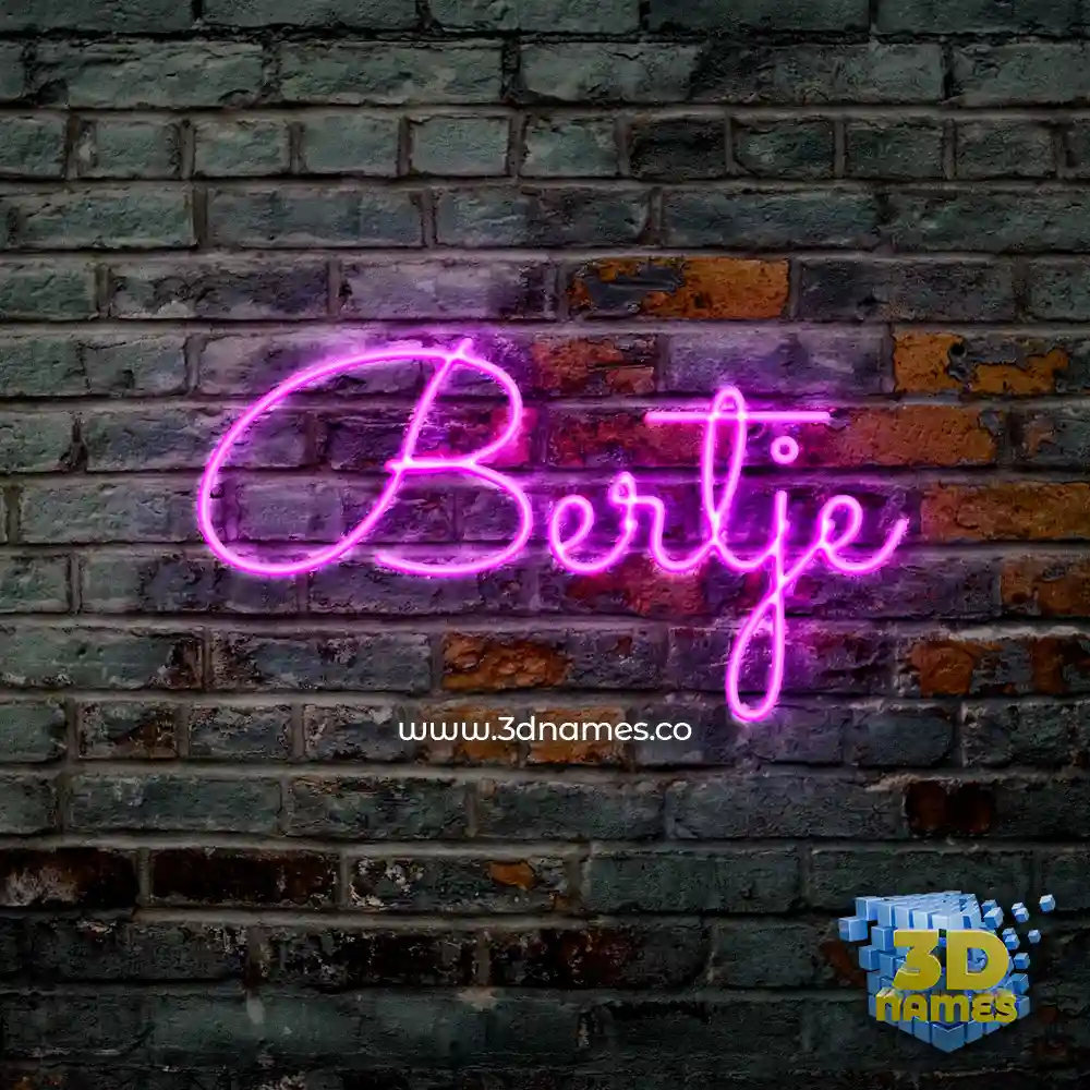 bertje in Pink Neon style - 3D name wallpaper