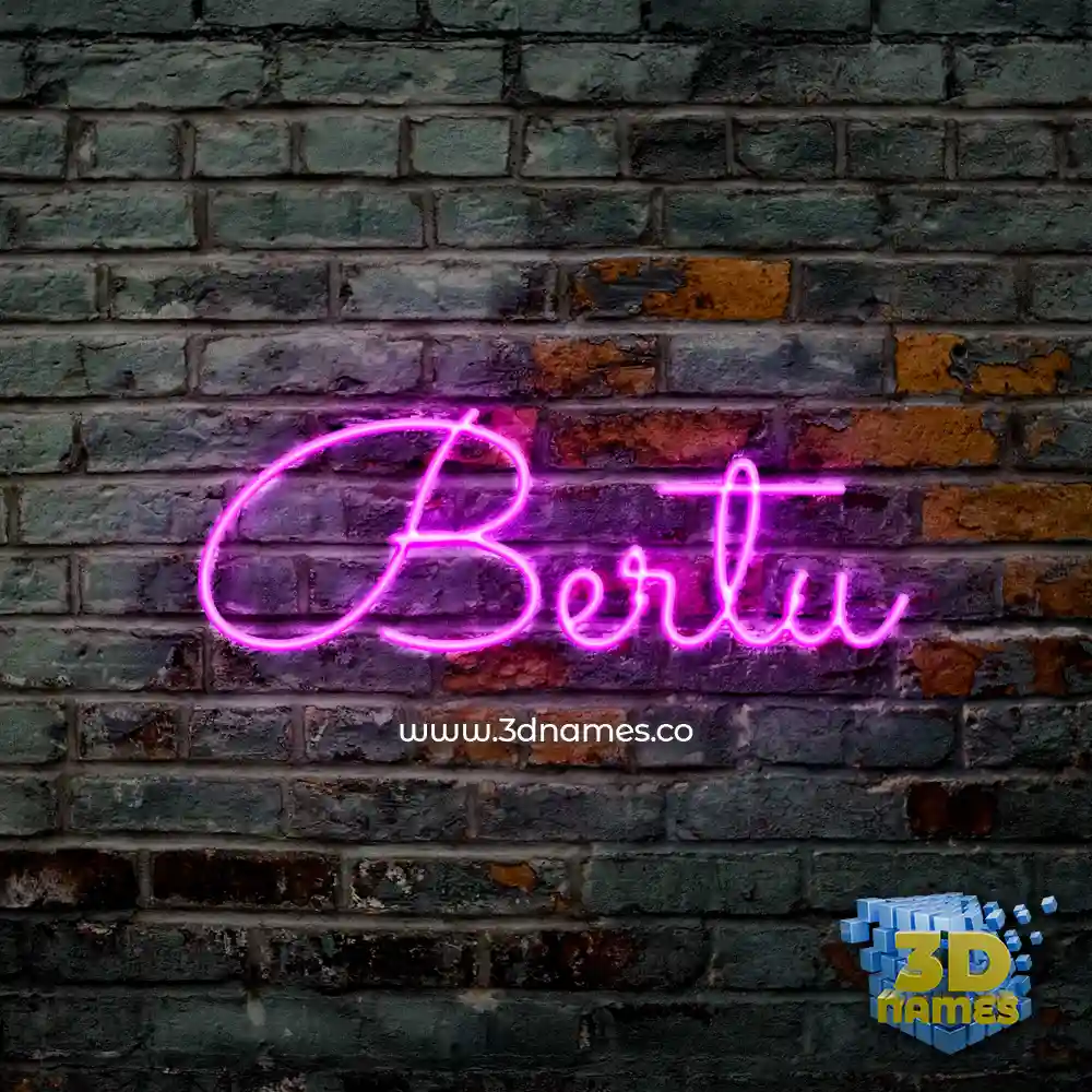 bertu in Pink Neon style - 3D name wallpaper