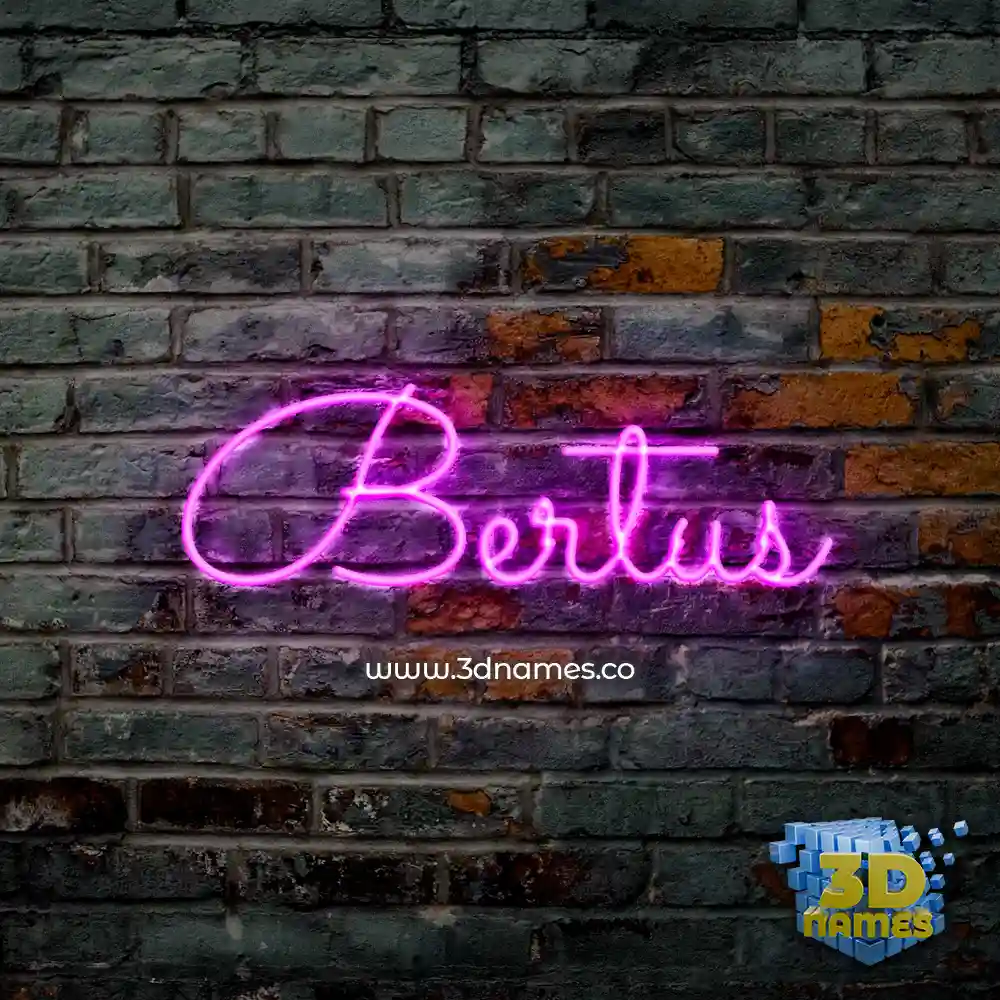 bertus in Pink Neon style - 3D name wallpaper