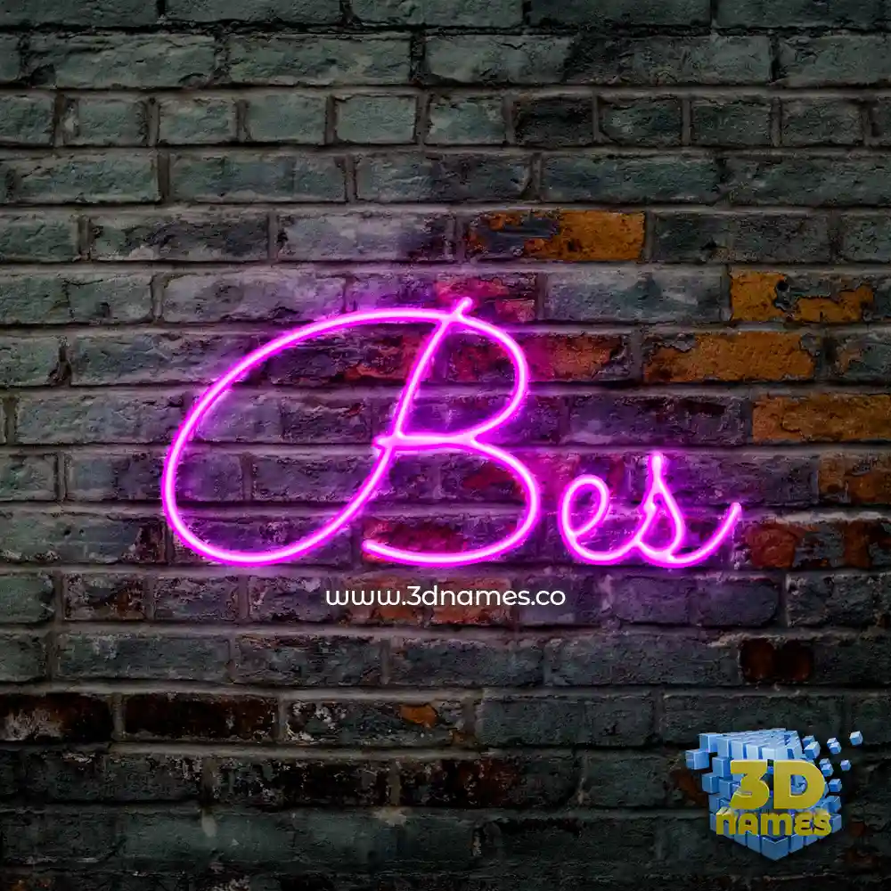 bes in Pink Neon style - 3D name wallpaper