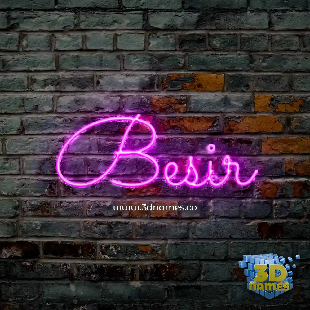 besir in Pink Neon style - 3D name wallpaper