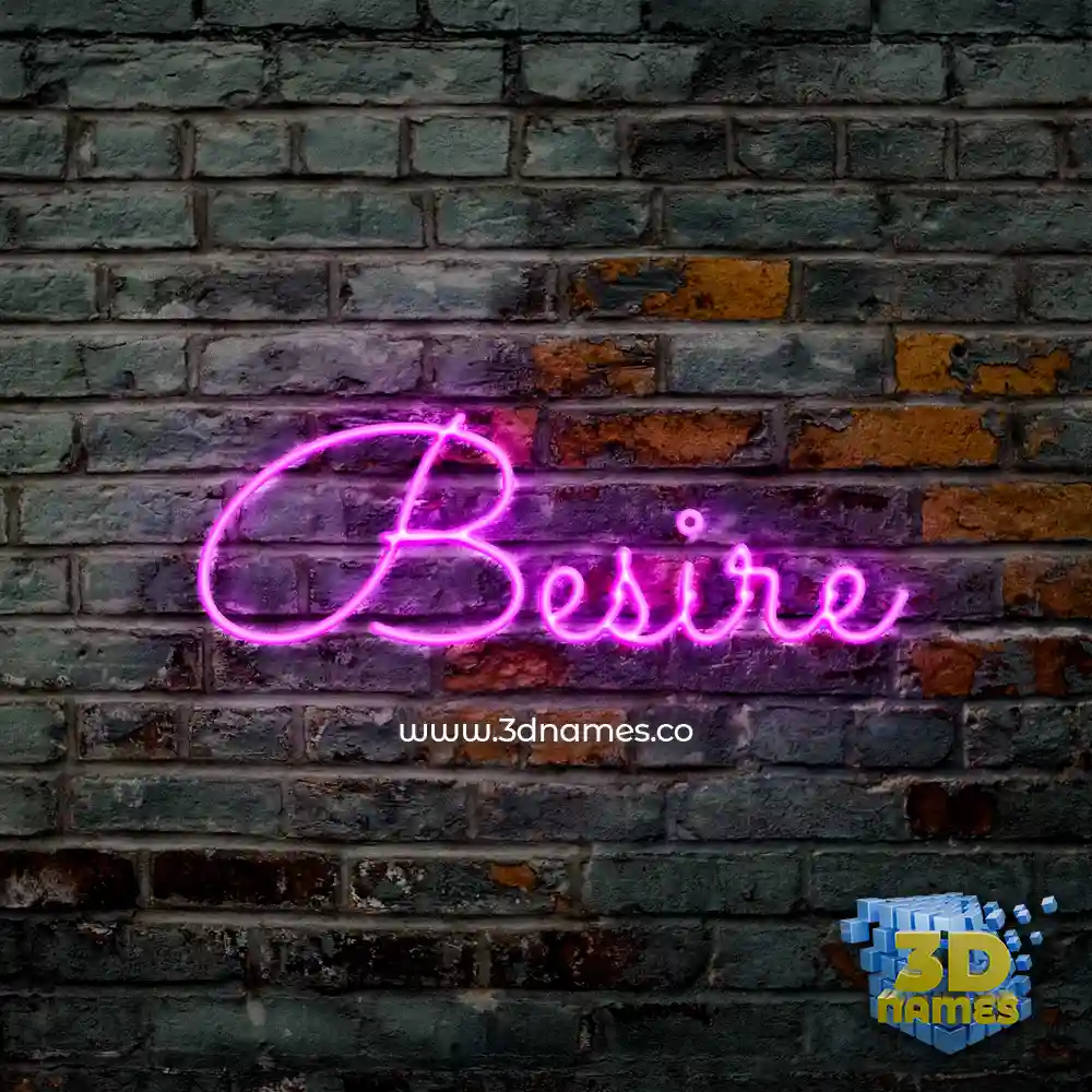 besire in Pink Neon style - 3D name wallpaper