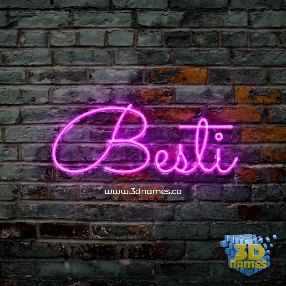besti in Pink Neon style - 3D name wallpaper